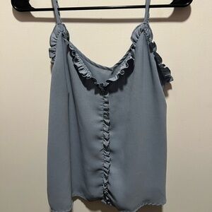 Ruffled Blue Camisole Top